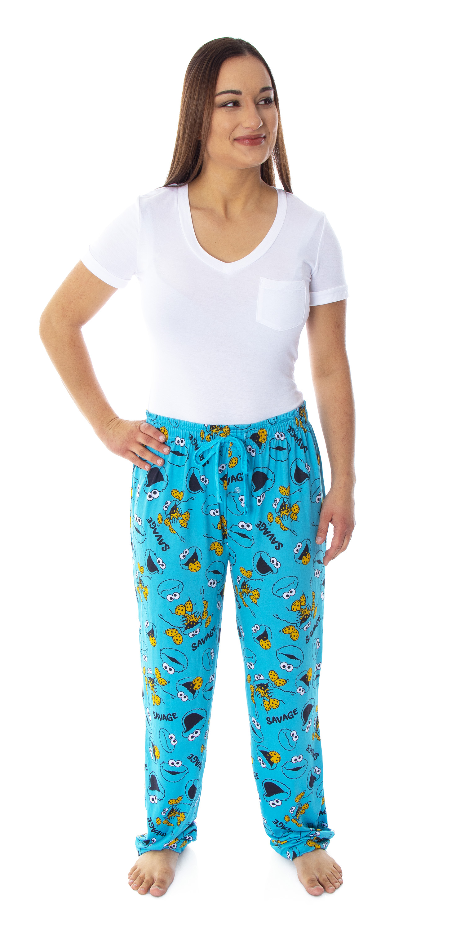 Bioworld Sesame Street Men's Cookie Monster Savage Sleep Lounge Pajama Pants
