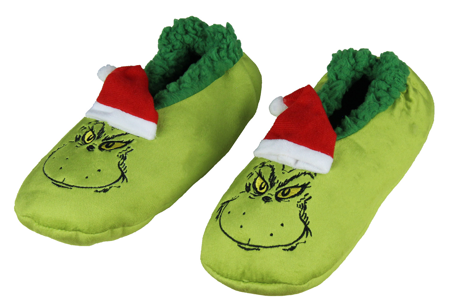Bioworld Dr. Seuss The Grinch That Stole Christmas Slippers Santa