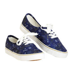 Bioworld Harry Potter Womens' Icons Navy Canvas Classic Sneakers Tennis Shoes