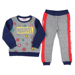 Happy Threads Marvel Toddler Boys Avengers Superhero 2 Piece Kids Sweat Suit Pajama Set