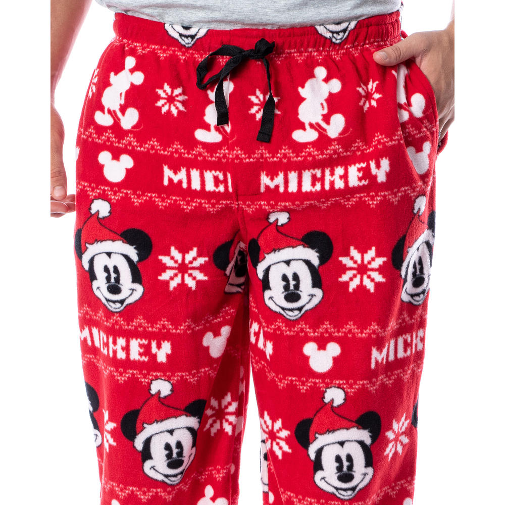 MJC International Group, LLC Disney Mickey Mouse Men's Santa Mickey 3 Piece Pajama Sleep Set Shirt Pants and Socks