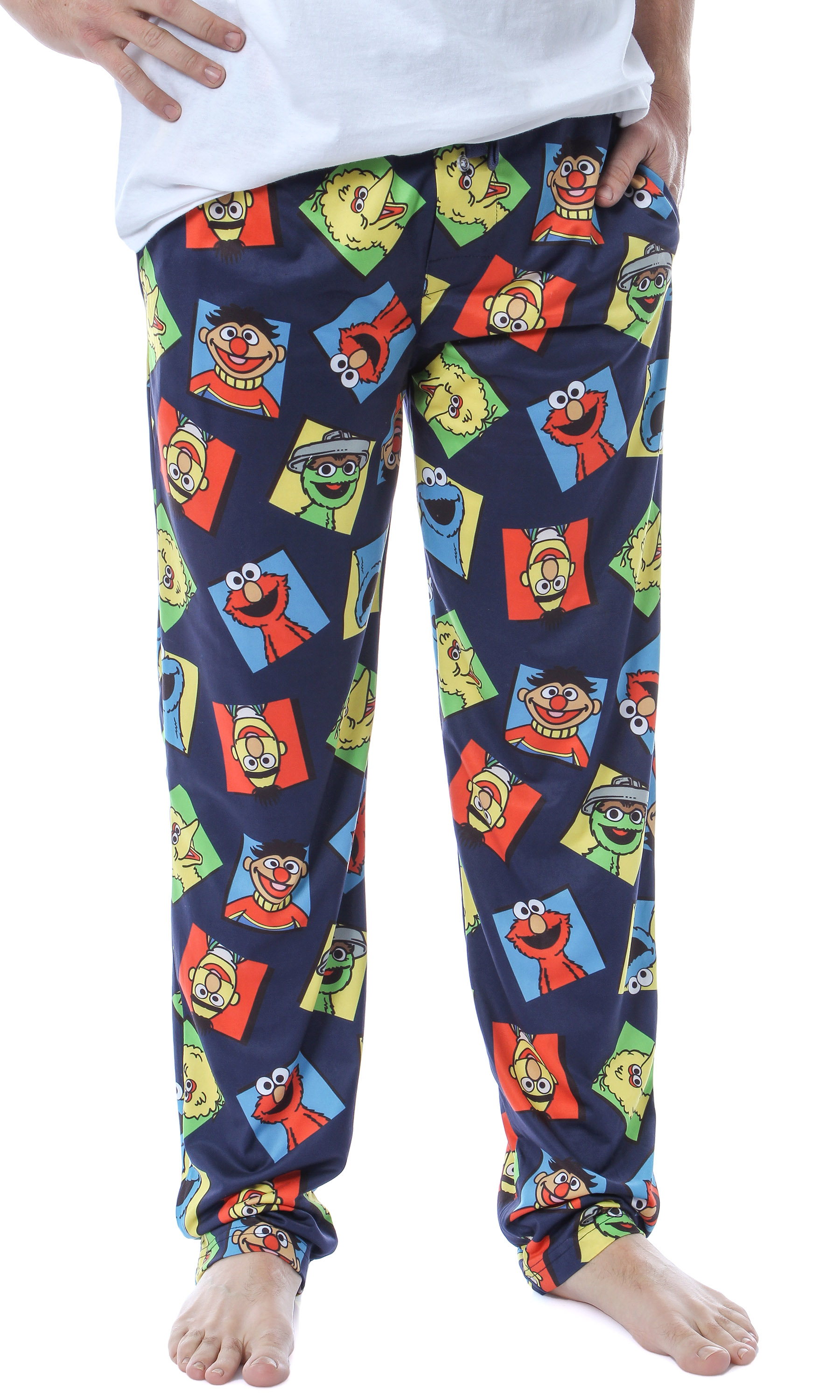 Bioworld Sesame Street Men's Cookie Monster Elmo Big Bird Oscar The Grouch Big Bird Bert Ernie Lounge Sleep Pajama Pants