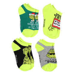 Bioworld Dr. Seuss The Grinch Kids Socks Old Grinchy Clause 4 Pairs Ankle No Show Socks