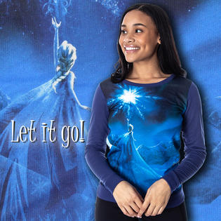 Seven Times Six Disney Junior's Frozen Elsa Ice Powers Sublimated Pullover  Top