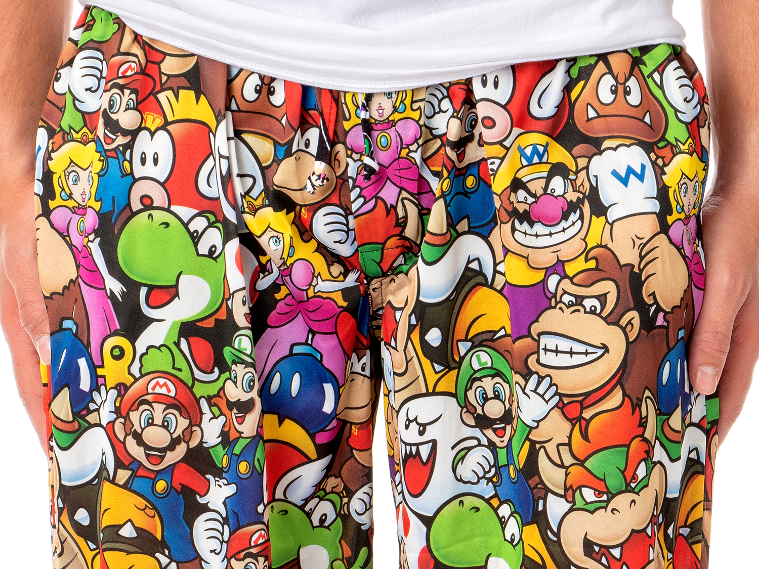 Seven Times Six Nintendo Men's Super Mario Character Collage Soft Polyester Pajama Pants