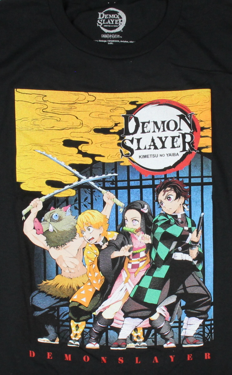 Bioworld Demon Slayer Men's Kimetsu No Yaiba Poster Adult T-Shirt