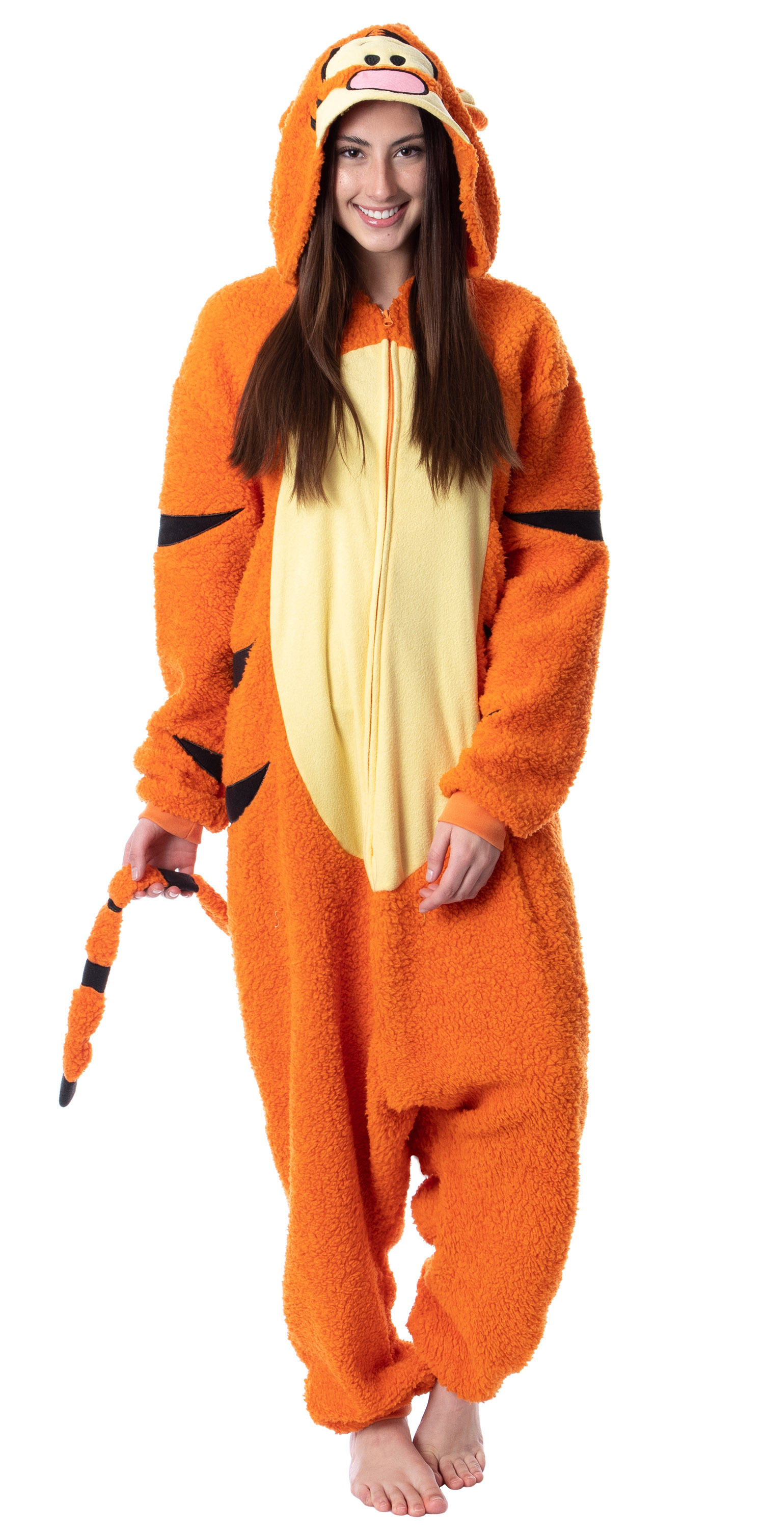 MJC International Disney Winnie The Pooh Adult Tigger Costume Plush Kigurumi Union Suit Pajama Outfit