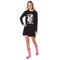 Disney The Nightmare Before Christmas Women's Jack Skellington No Sleep Til Xmas Sleep Shirt With Socks