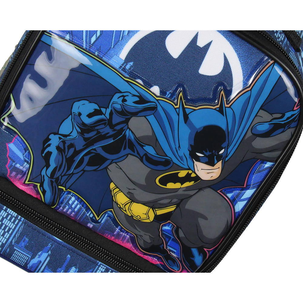 Bioworld DC Comics The Batman Kids Lunch Box Insulated Dual Compartment Superhero Lunch Bag Tote