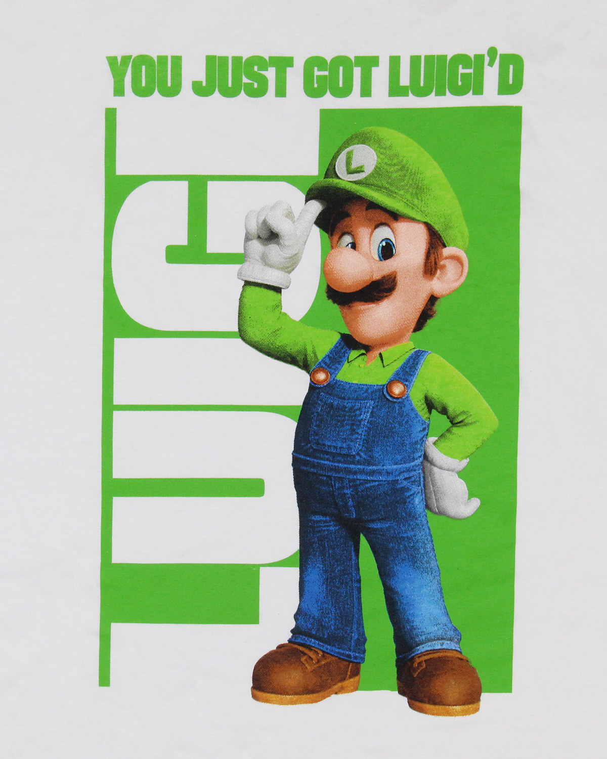 Mad Engine Super Mario Bros Movie Men's Shirt Luigi You Just Got Luigi ...