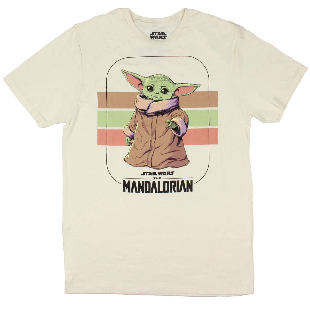 Mad Engine Star Wars Men's The Mandalorian The Child Grogu Baby Yoda  Graphic Design Print Adult T-Shirt