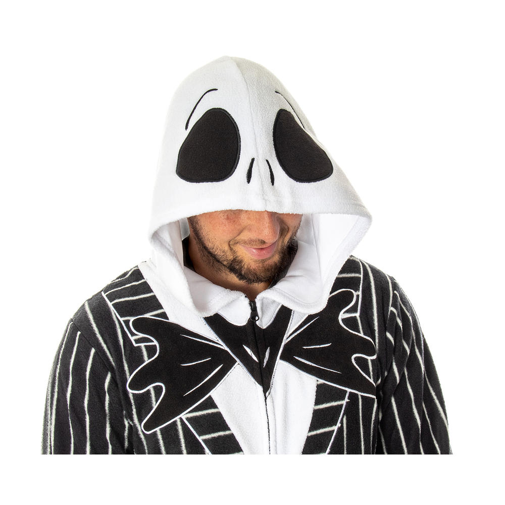 Seven Times Six Nightmare Before Christmas Jack Skellington Costume Pinstripe Suit Pajama Outfit One-Piece Union Suit