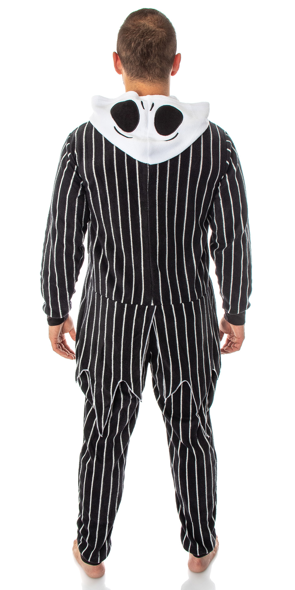 Seven Times Six Nightmare Before Christmas Jack Skellington Costume Pinstripe Suit Pajama Outfit One-Piece Union Suit