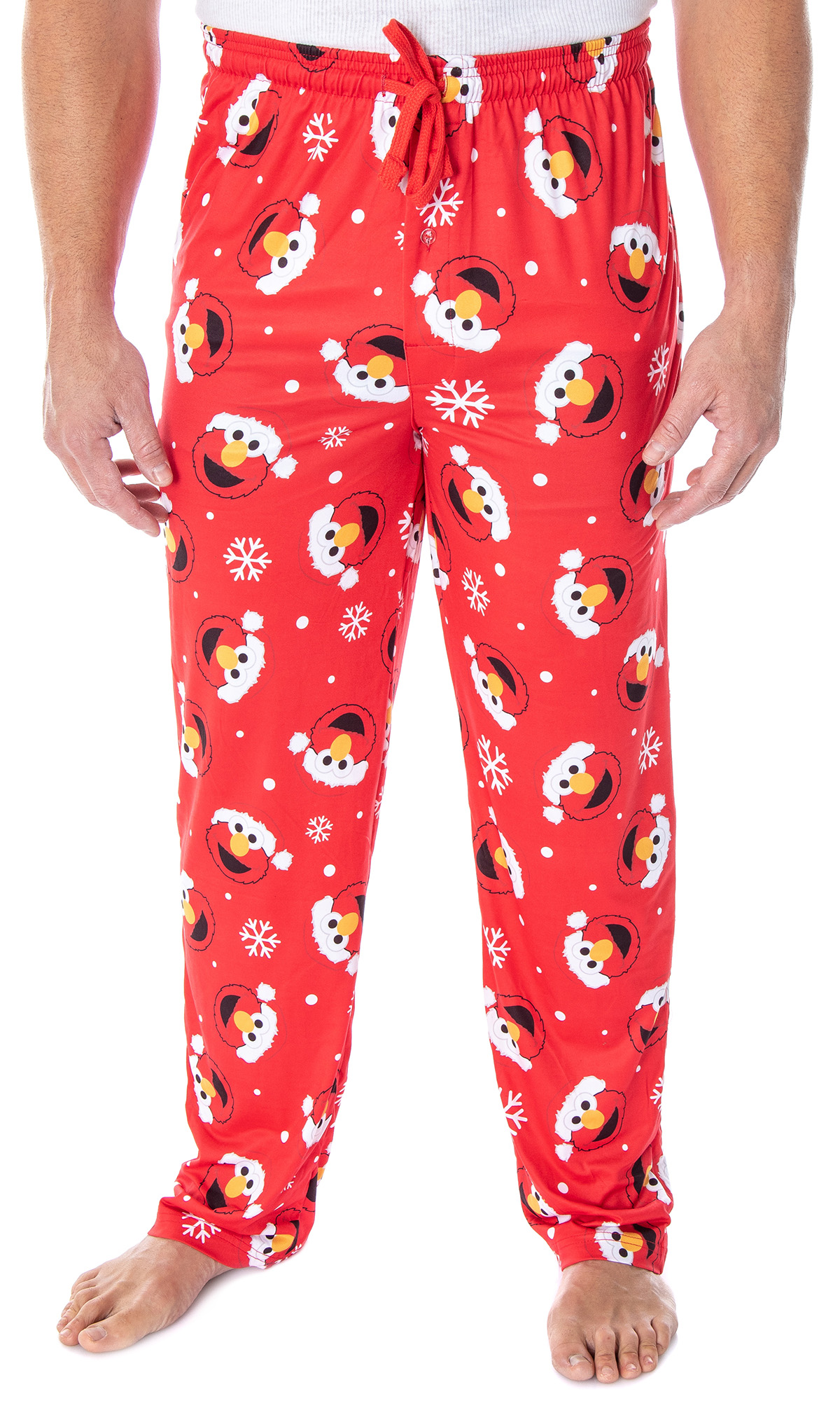 Bioworld Sesame Street Men's Santa Elmo Christmas Holiday Lounge Pajama Pants