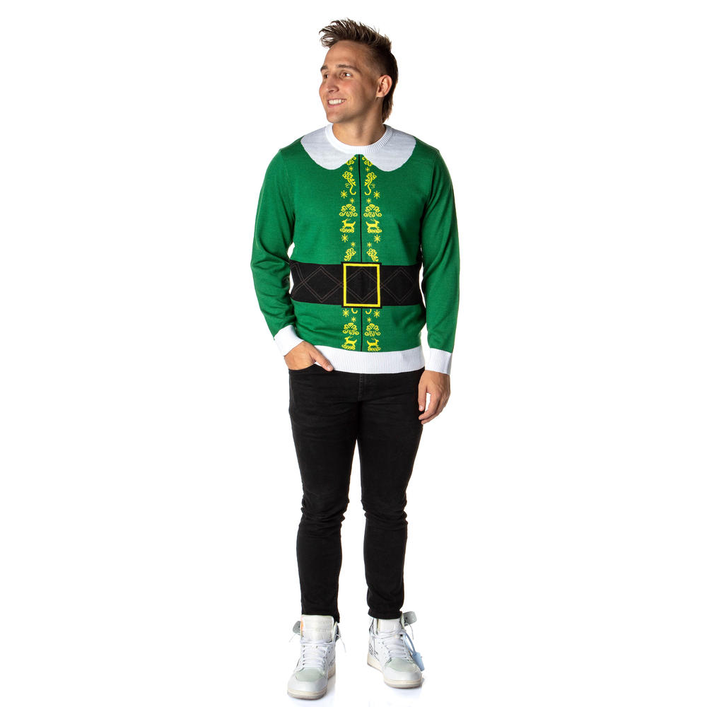 Bioworld ELF The Movie Men's Buddy's Coat Costume Ugly Christmas Sweater Knit Pullover