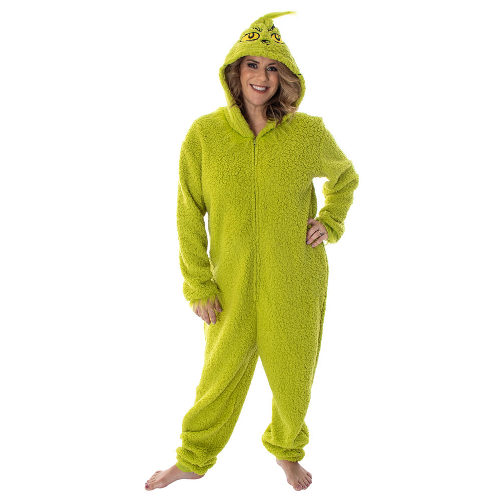 Seven Times Six Dr. Seuss The Grinch Who Stole Christmas Matching Family Costume Pajama Sherpa Union Suit - Adult, Child, Toddler, Pets