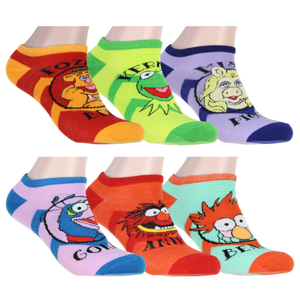 The Muppets Disney The Muppets Socks Adult Kermit Animal Miss Piggy Beaker Fozzie Gonzo 6 Pack No Show Ankle Socks
