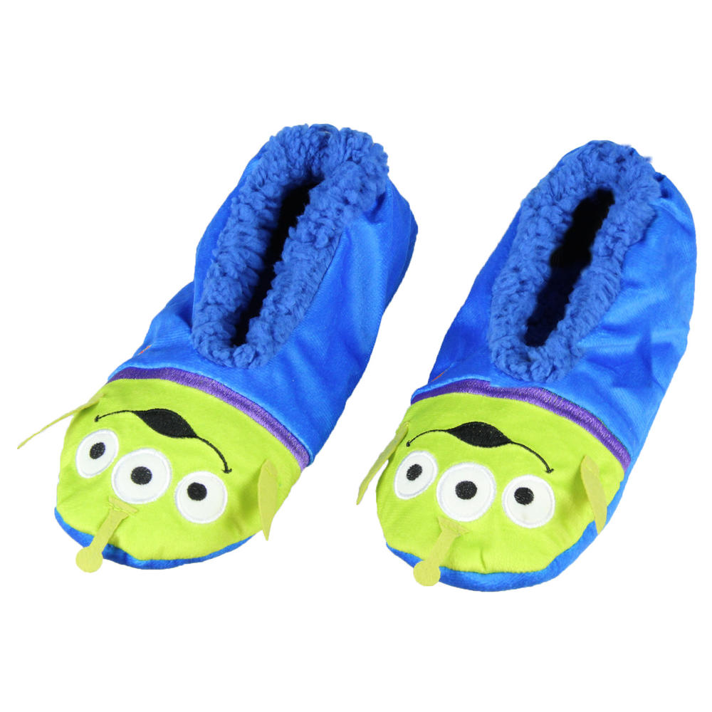 Bioworld Disney Toy Story Aliens Little Green Men Character Slipper Socks with No-Slip Sole For Women Men