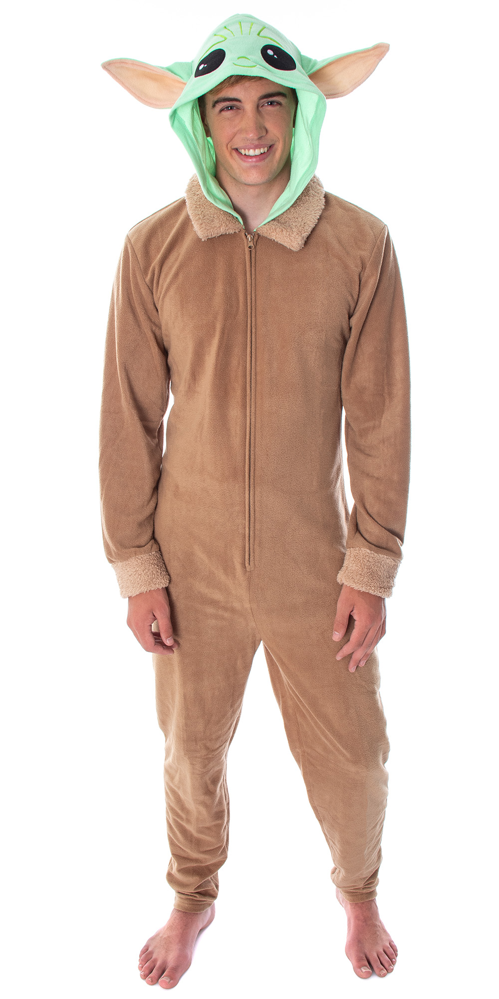 Bioworld Star Wars Adult Unisex Baby Yoda The Child Costume One Piece Union Suit Pajama Onesie For Men And Women Bioworld Star Wars Adult Unisex Baby Yoda The Child Costume One Piece Union Suit Pajama Onesie For Men And Women