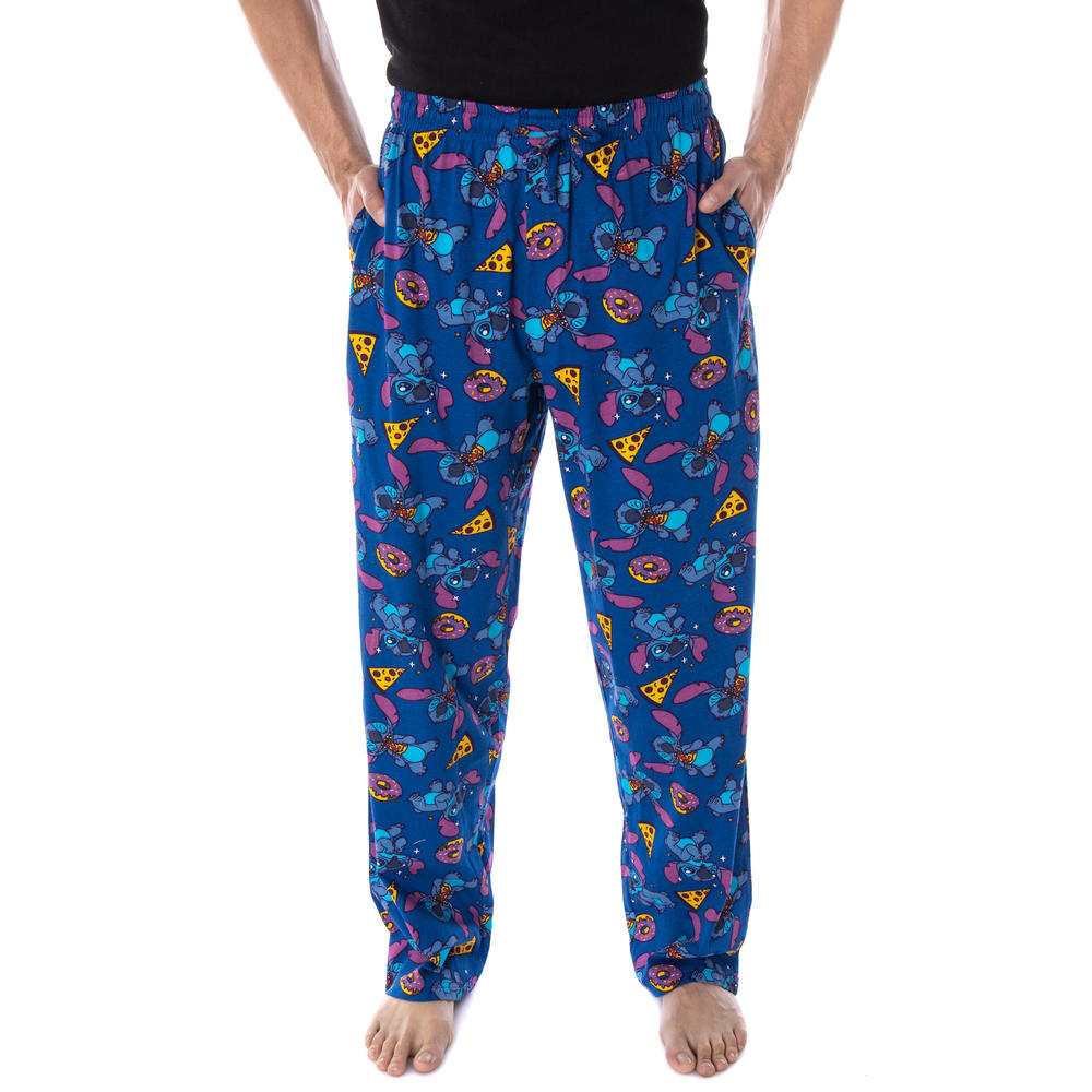 Seven Times Six Disney Women's Lilo And Stitch Junk Food Soft Touch Cotton Plush Loungewear Pajama Pants