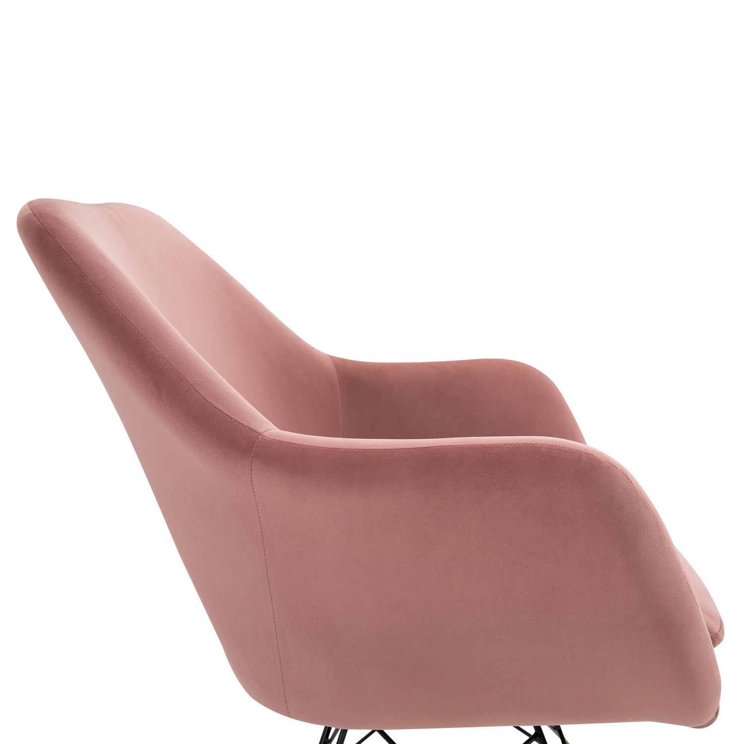 GP Rocking Chair with Upholstered Seat Cushion in Pink 33.5''H x 26.4''W x 29.5''D