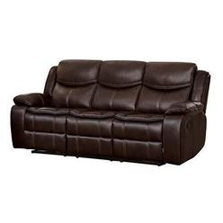 HEFX Bogo Double Reclining Sofa in Dark Brown Leather