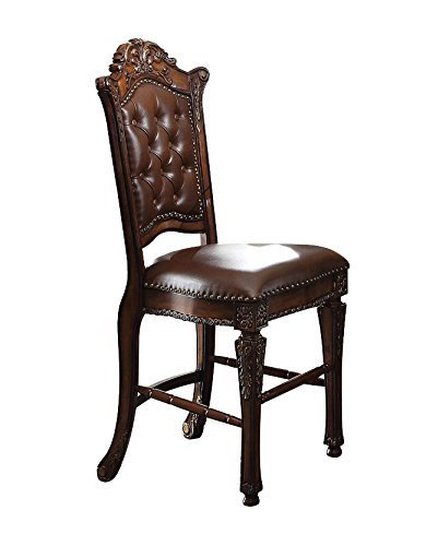 Acme United Acme Vendome Faux Leather Counter Height Chair Set of 2