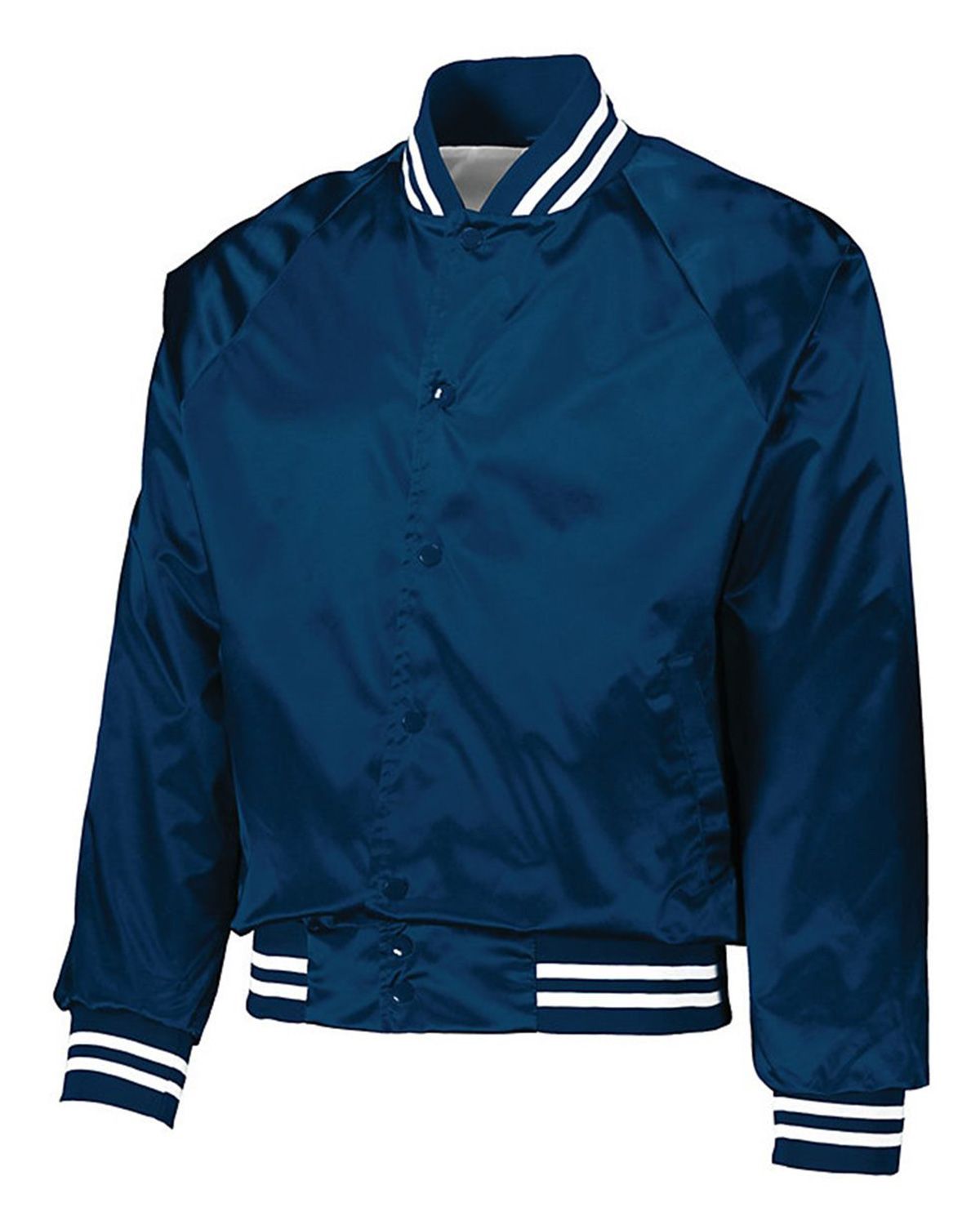 Augusta Sportswear 3610 Men's Satin Baseball Jacket Striped Trim