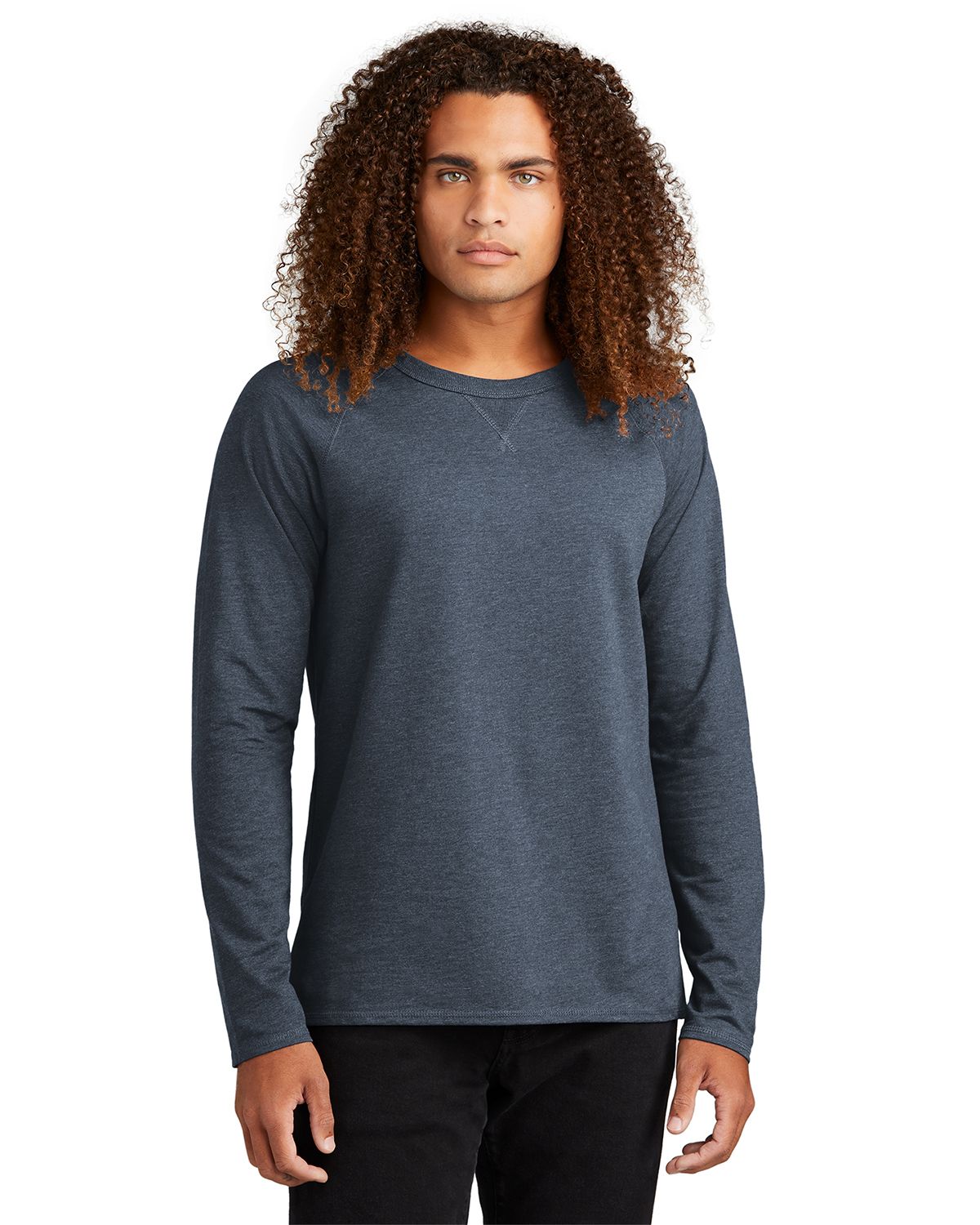 District DT572 Men's Featherweight French Terry Long Sleeve Crewneck