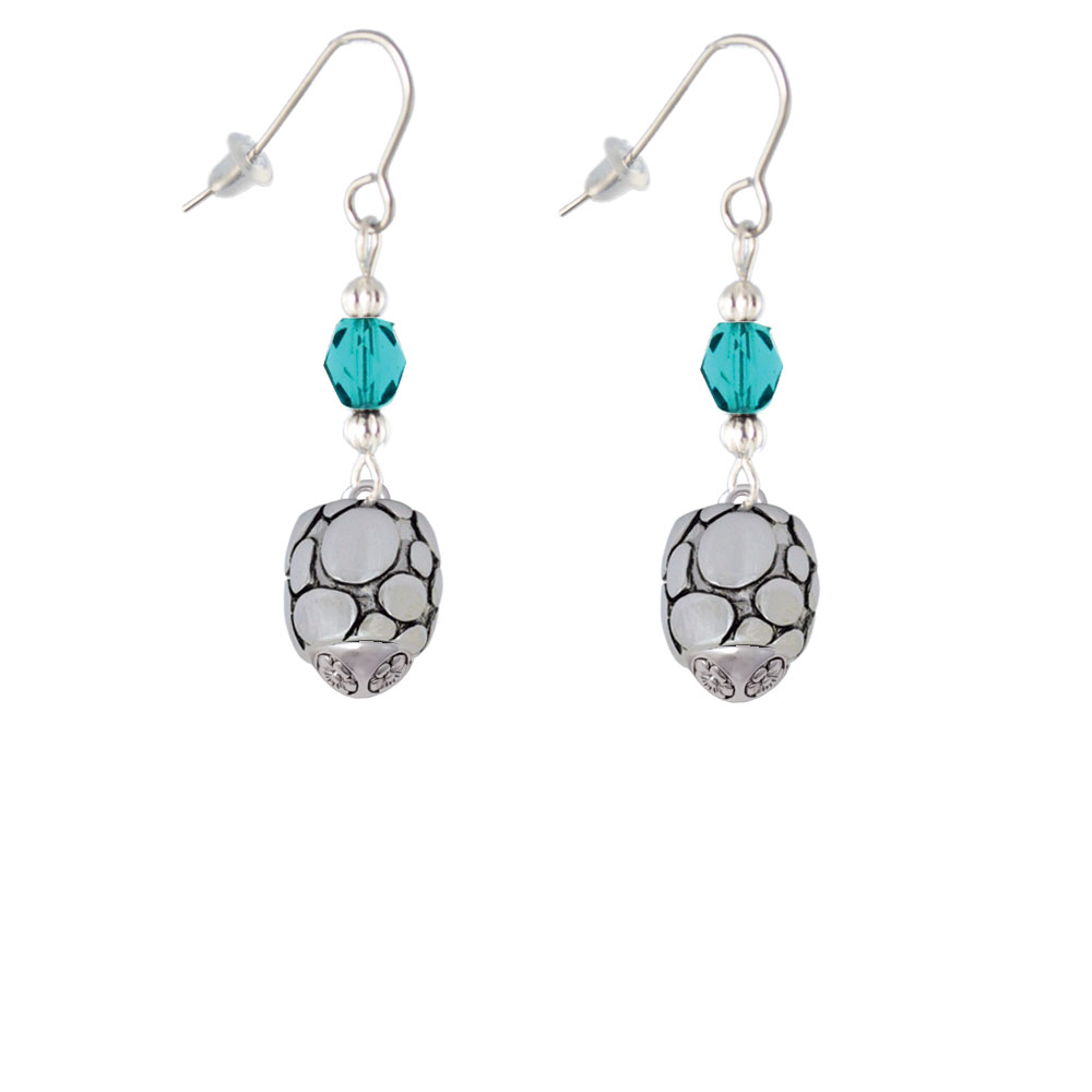 Delight Jewelry Flat Pebbles Spinner Teal Bead French Earrings