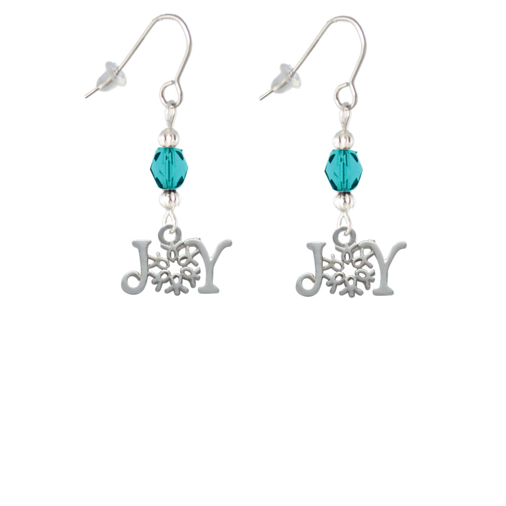 Delight Jewelry Joy with Snowflake Teal Bead French Earrings