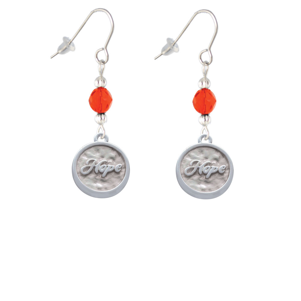 Delight Jewelry Hope - Round Seal Orange Bead French Earrings