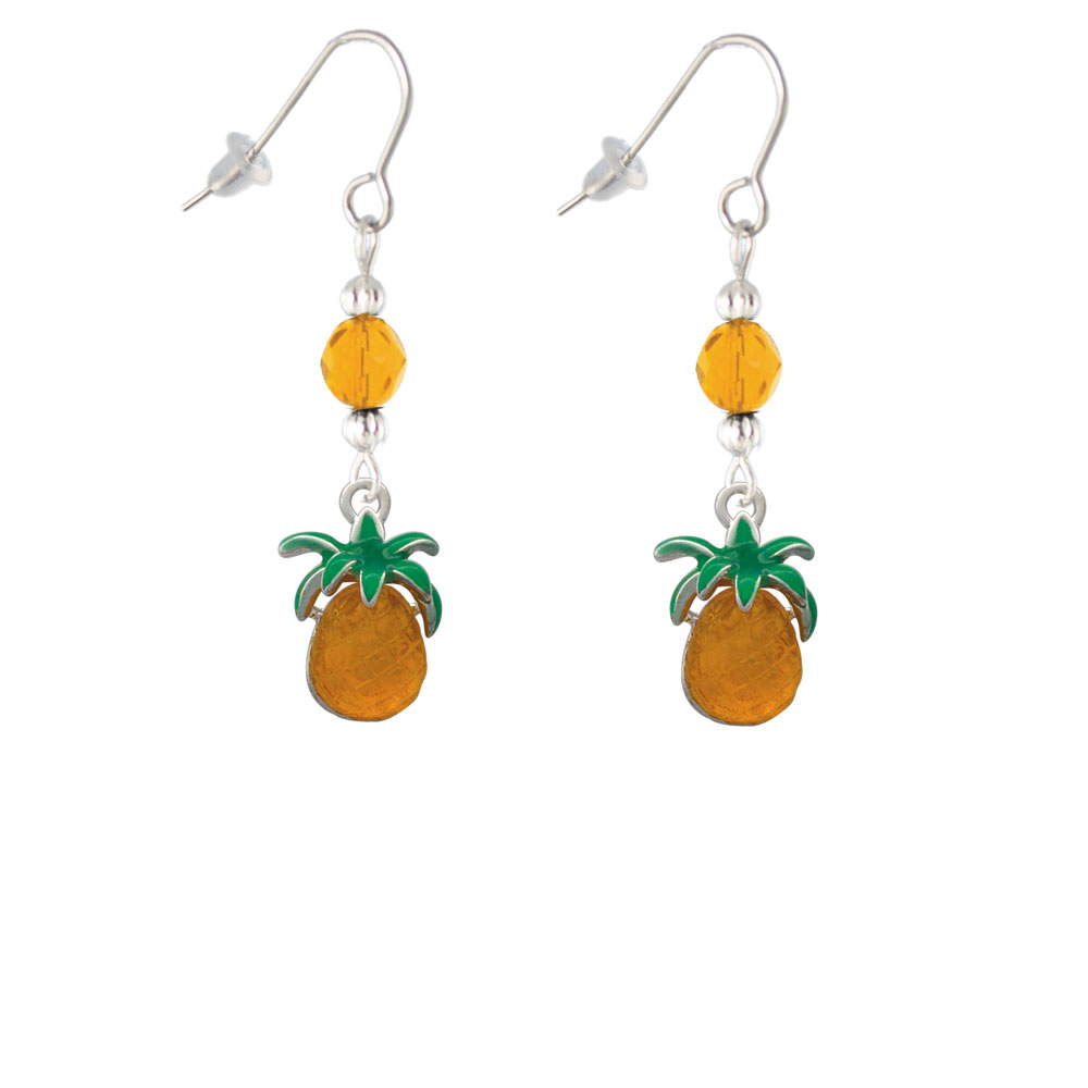 Delight Jewelry Yellow Resin Pineapple Yellow Bead French Earrings