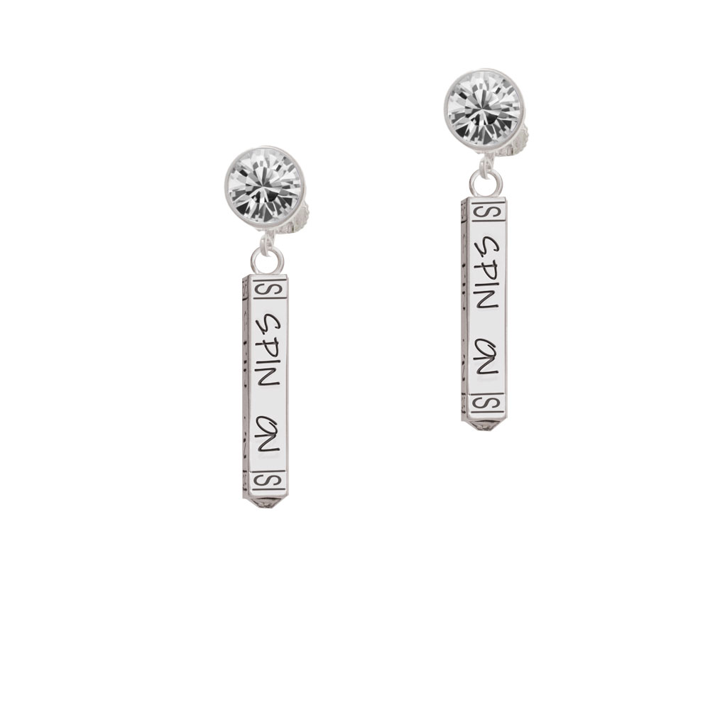 Delight Jewelry Spin On Bar Clear Crystal Clip On Earrings