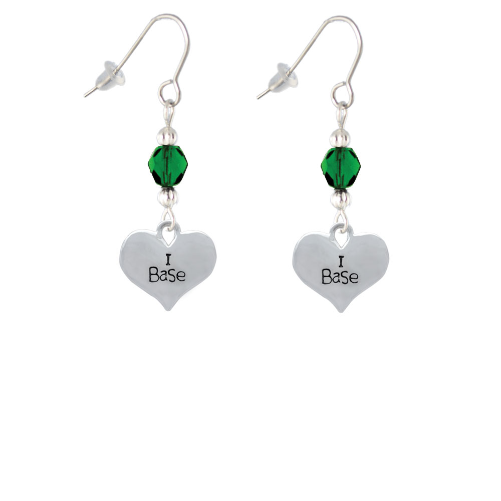 Delight Jewelry I Base Heart Green Bead French Earrings