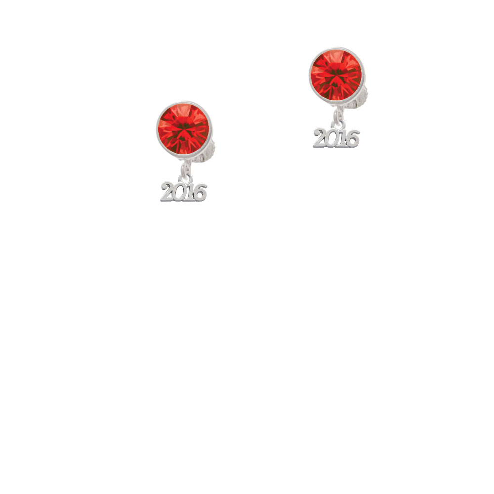 Delight Jewelry Mini Year 2016 Red Crystal Clip On Earrings