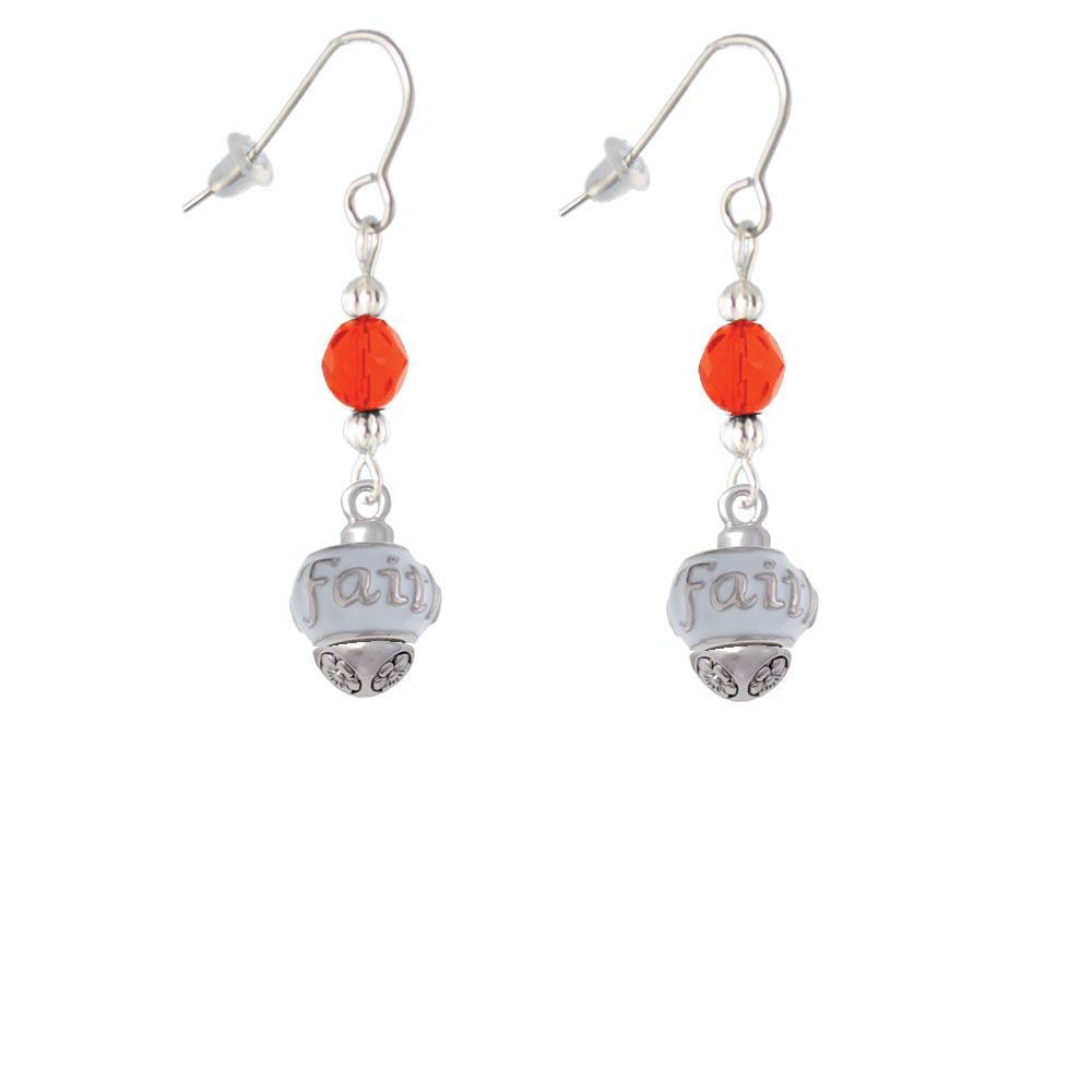 Delight Jewelry Faith on White Spinners Orange Bead French Earrings