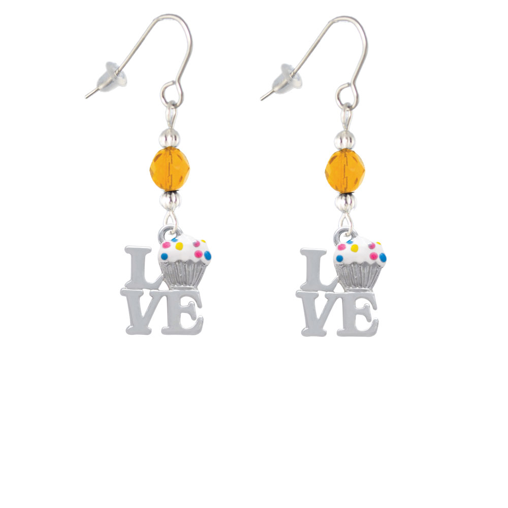 Delight Jewelry Love with Vanilla Cupcake Yellow Bead French Earrings