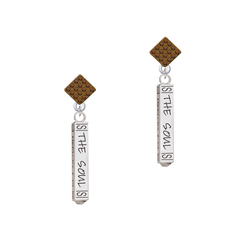 Delight Jewelry Hope Anchors the Soul Bar Brown Crystal Diamond-Shape Earrings