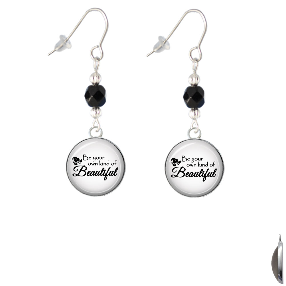 Delight Jewelry Domed Be Your Own Beautiful Black Bead French Earrings