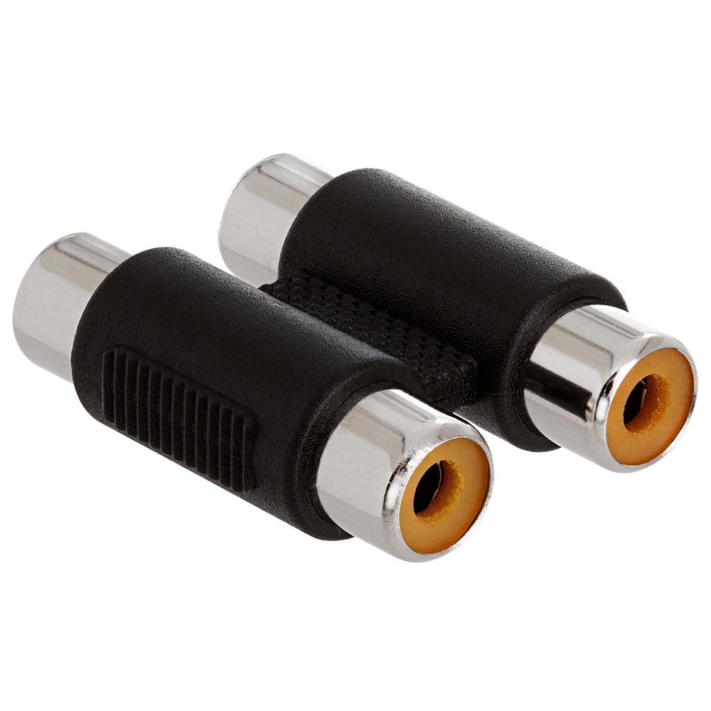 Cmple – 2-RCA Jack to 2-RCA Jack Coupler - Dual Female to Female RCA Joiner Adapter – Dual RCA AV Cable Connector
