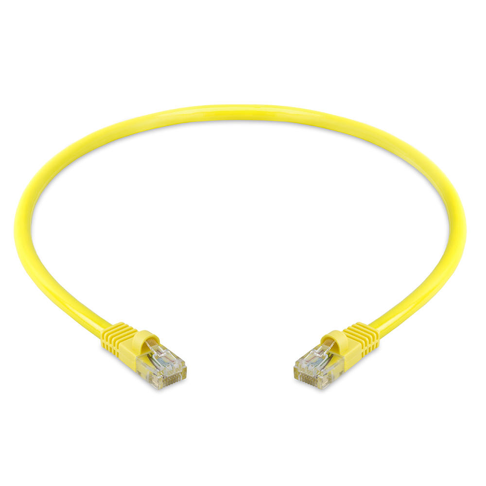 Cmple Cat5e Network Ethernet Cable - Computer LAN Cable 1Gbps - 350 MHz, Gold Plated RJ45 Connectors - 1.5 Feet Yellow