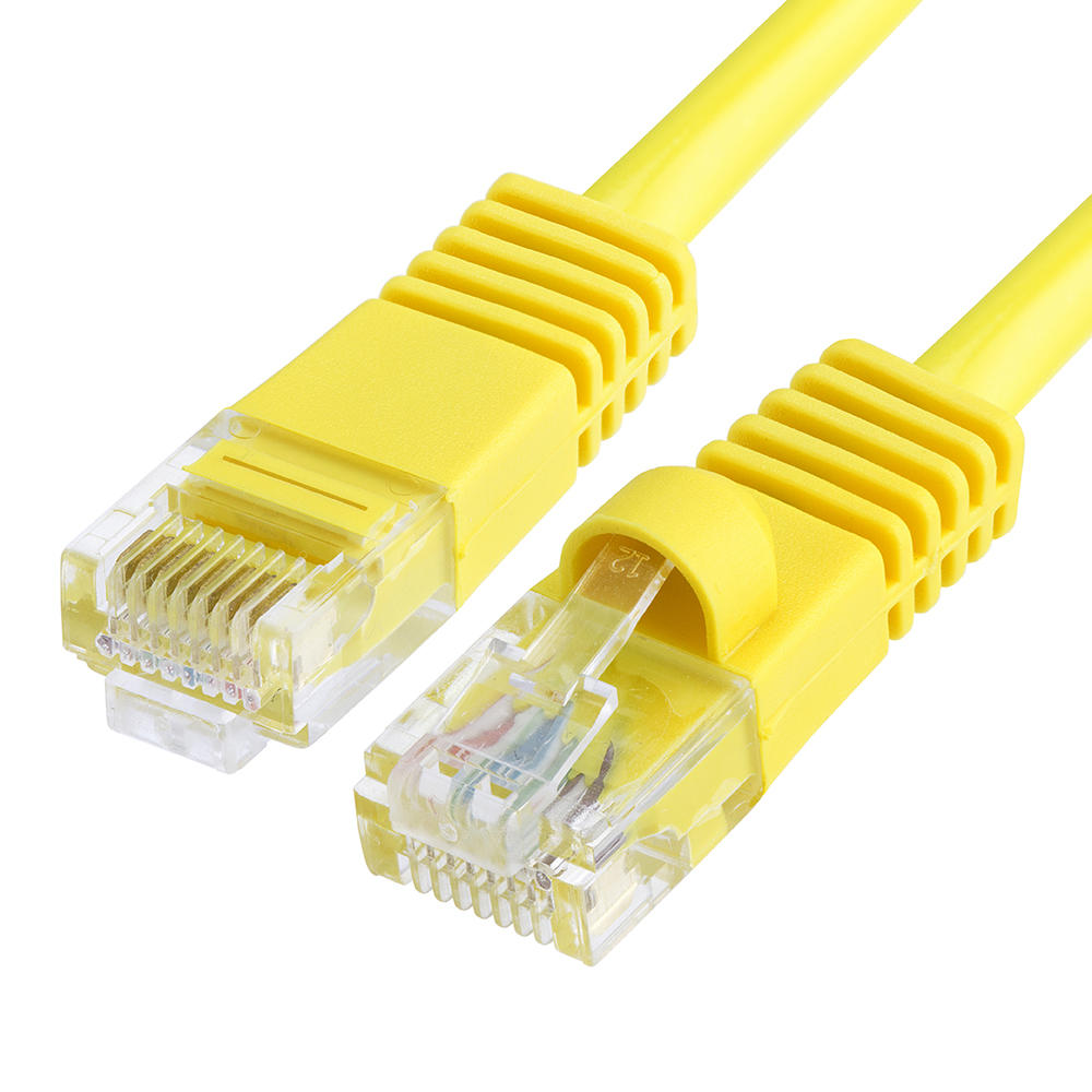Cmple Cat5e Network Ethernet Cable - Computer LAN Cable 1Gbps - 350 MHz, Gold Plated RJ45 Connectors - 1.5 Feet Yellow