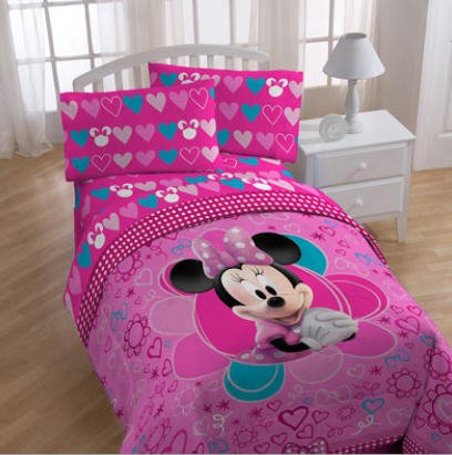 Disney's Minnie Mouse Twin Comforter & Sheet Set (4 Piece Bedding)