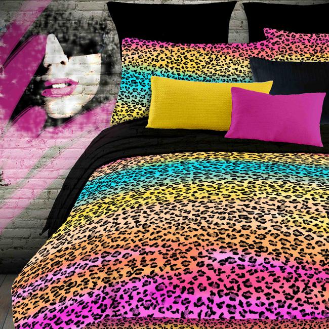 Kids Bedding Rainbow Leopard Colorful Twin Comforter, Sheets, Sham & Bedskirt (6 Piece Bed In A Bag)