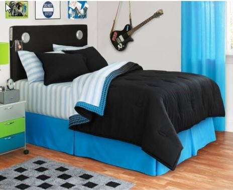 Black Reversible Twin Comforter Set, Children’s Twin Bed Comforter Sets