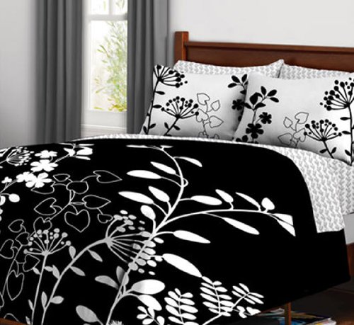 Kids Bedding Black White Flowers S Queen Comforter Set 7 Kids Bedding Black White Flowers S Queen Comforter Set 7 Piece Bed In A Bag