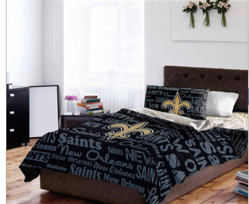 NFL New Orleans Saints Twin Comforter & Sheet Set (4 Piece Bedding)