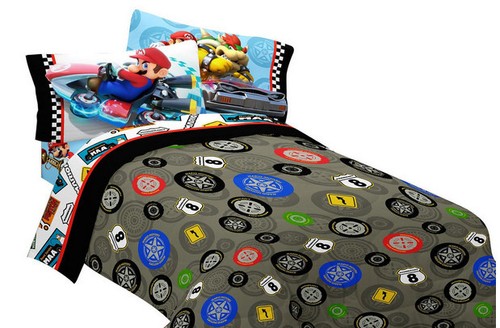 Nintendo Super Mario Bros Full Comforter Sheets 5 Piece Kids