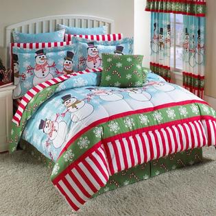 Holiday Home Frosty The Snowman & Candy Cane Christmas Themed Full